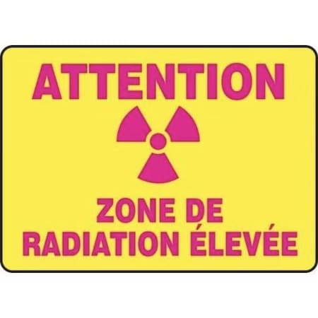 Accuform Radiation & Laser Sign, 10 in H x 14 in W, Aluma-Lite FRMRAD022XL